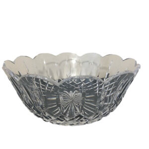 Vintage Waterford Crystal Lismore 9”Round Bowl Ireland Diamond & Wedge Cut
